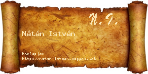 Nátán István névjegykártya